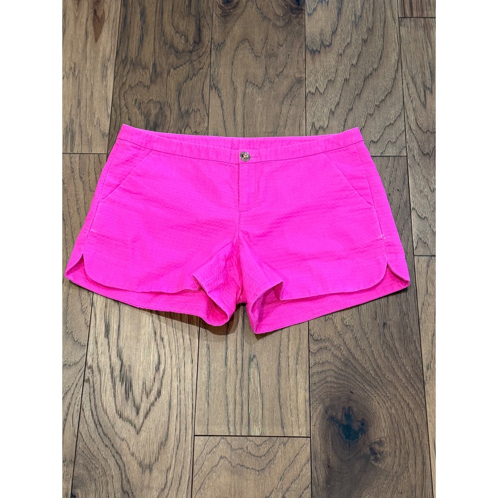 Lilly Pulitzer Women’s Shorts Hot Pink‎ Textured Cotton Casual Beach Resort Sz 4